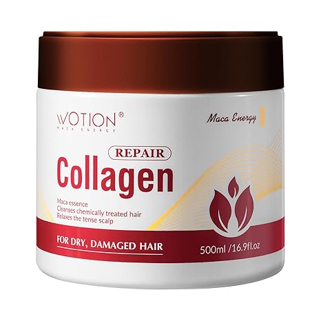 Wotion-Karseell Collagen Hair Treatment Deep Repair Conditioning Argan Oil Collagen Hair Mask Essence for Dry Damaged Hair All Hair Types 16.90 oz 500ml